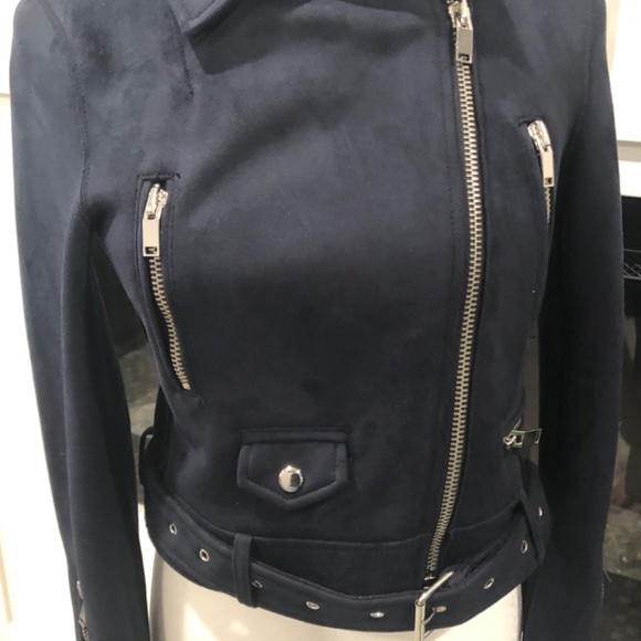 Zara faux suede biker jacket - Picture 3 of 4